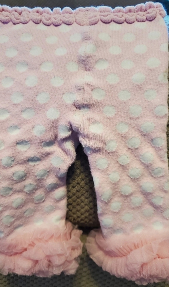 Polka dot tule bottom stretch leggings